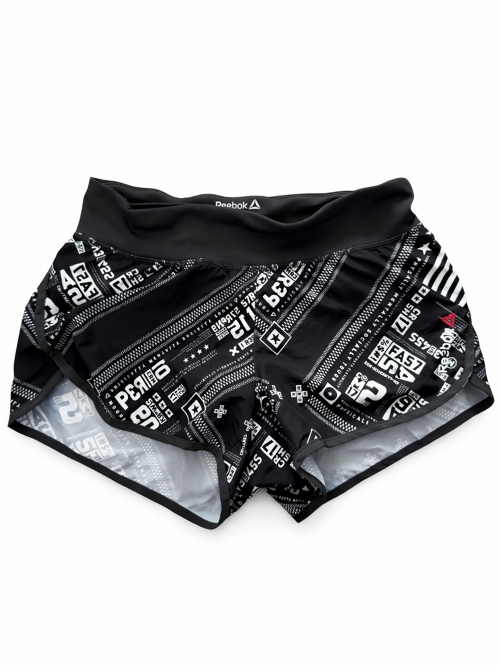 Reebok Women’s XS Athletic Shorts Black Graphic Speedwick Running Gym